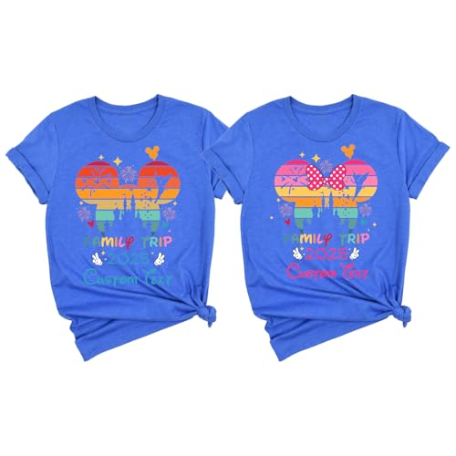 Custom Family Trip 2025 Shirts, Mickey Minnie Ears Castle Matching Tees, Personalized Vacation Outfits, Mickey Minnie Shirts