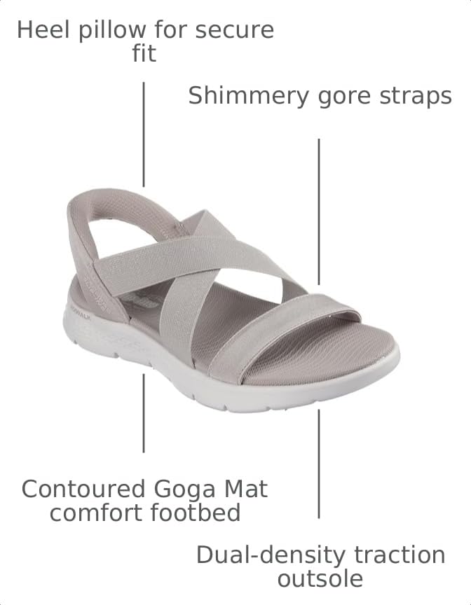 Image of Skechers Women's Go Walk Flex Sandal - Glimmer Up Hands Free Slip-ins