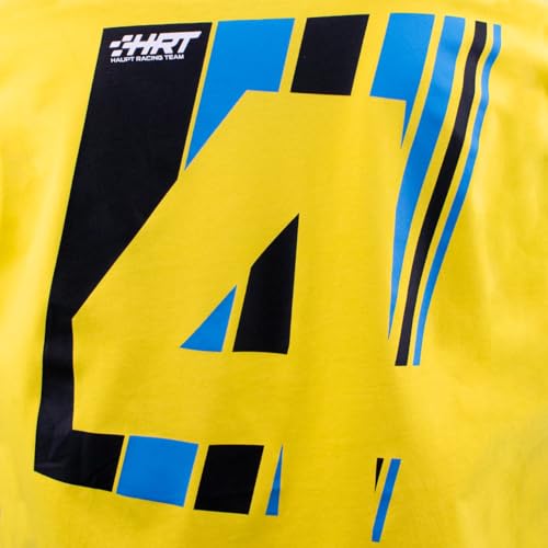 T-shirt HRT n° 4 Bleu/jaune en coton léger manches courtes pour l'été - 4