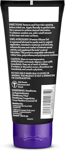 Image of Astroglide Silicone Lube (3oz), X Premium Gel Personal Lubricant, No Drip Stay-Put, Lube for Men, Women and Couples, Waterproof for Water Play