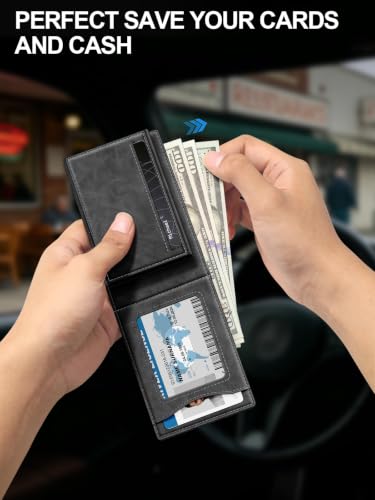 Image of Wallet for Men RFID Blocking Minimalist Card Holder Wallet for 12-14 Cards