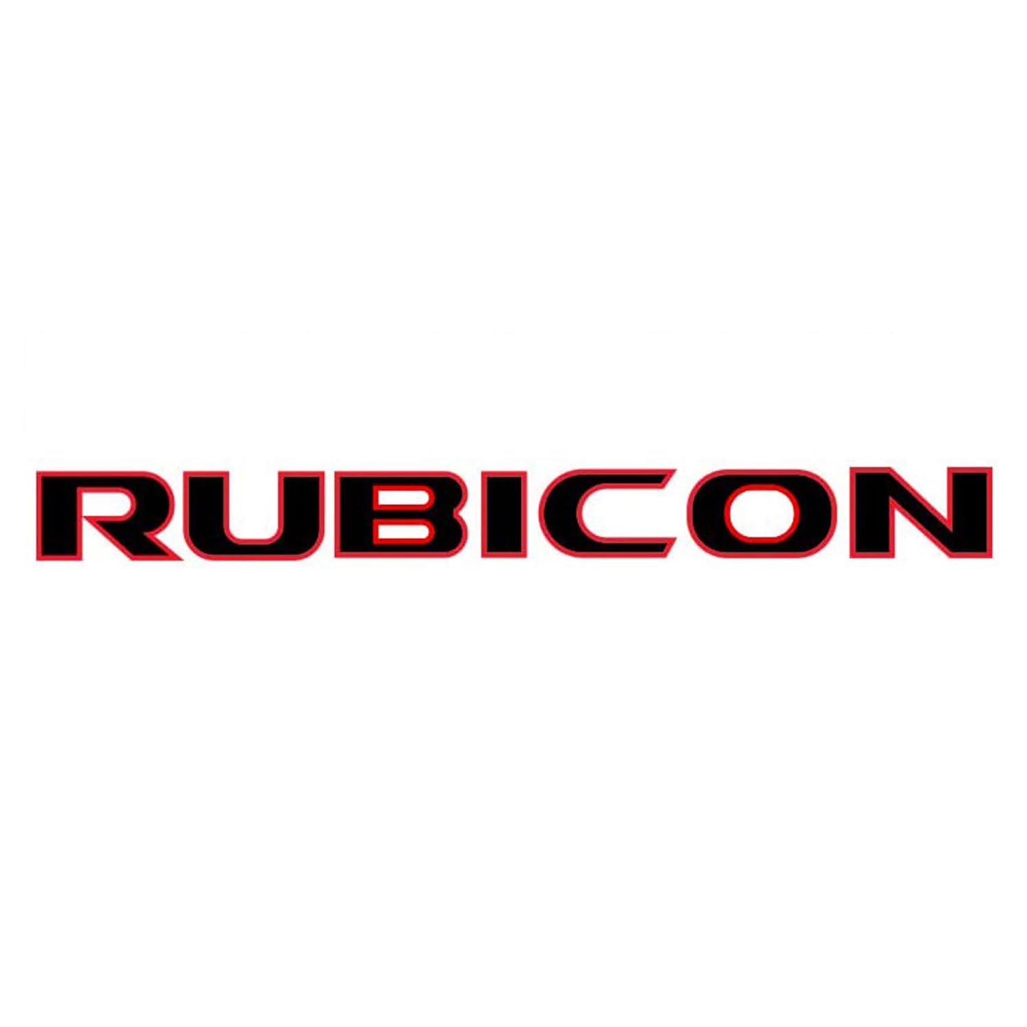 Adesivi Laterali Rubicon per Auto, Rosso e Nero, 62 x 6 cm, 2 Pezzi, TJ