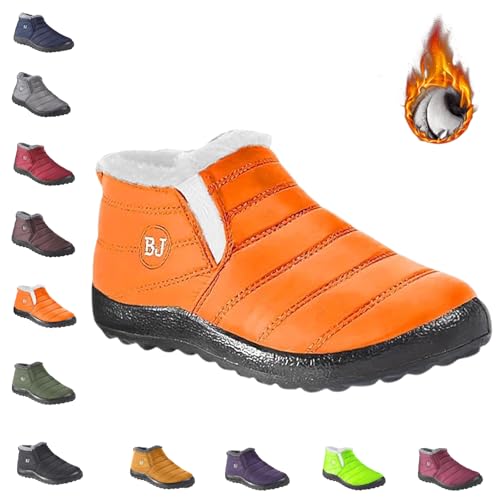 Giltpeak Boojoy Winter Boots, Indicativey Snow Boots Non-Slip Waterproof Fur Lining Thickening Warm Ankle Snow Boots for Women