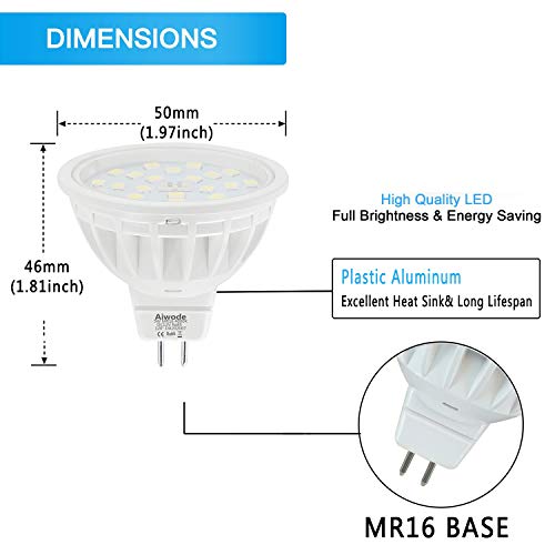 Aiwode 5W Lampadine MR16 LED GU5.3 Faretto Bianco