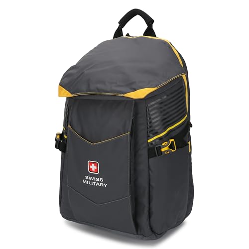 Image of SWISS MILITARY Dazzler 15.6 Inch Laptop Backpack with Unique Canopy Design, Quick Access Pockets, 26L Capacity, Durable EVA Moonlift Back Support, Organizer Compartment, Ventilated Mesh