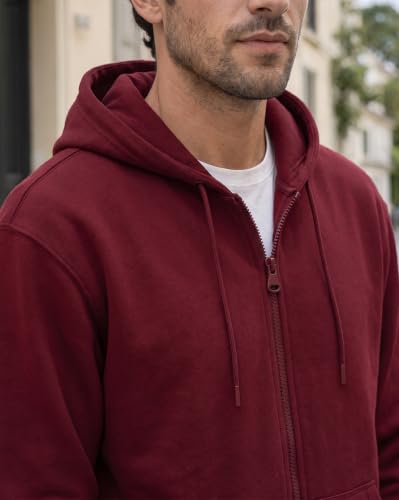Image of Nobero Classic Zipper Hoodie for Men | Zip Up Hoodies for Men | Regular Fit | Full Zip Closure | Drawstring Hood | Zipped Hooded Sweatshirt | Cotton Rich Zipper Fleece Hoodie