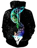 Yasswete Graphic Hoodies Unisex for Men Women Novelty Sweatshirts Adults Youth 3D Black Green Coats