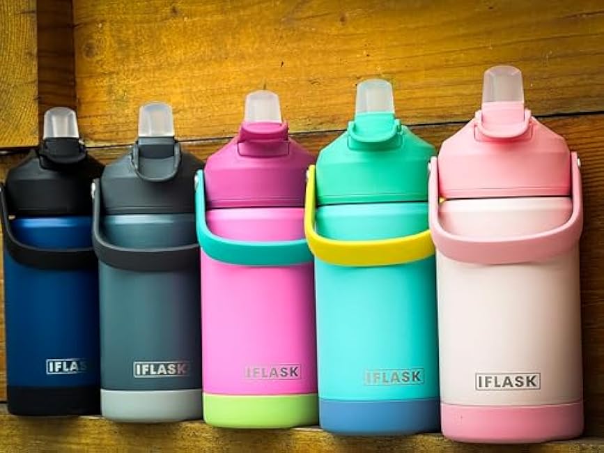 12oz Kids Water Bottle with Straw Lid | 100% Leak Proof | Insulated Stainless Steel Double Walled Thermos | BPA and Sweat free | Hot & Cold (Green)