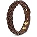 Simaru Lederarmband Herren aus pflanzlichem Echt-Leder, Geflochtenes Herrenarmband/Lederarmband für Männer größenverstellbar (braun)