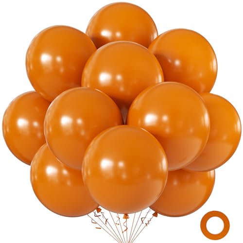 Image of KALOR 18 Inch Burnt Orange Large Latex Round Balloons 30-Pack