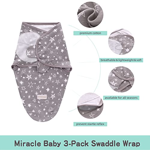 Image of LAT Swaddle Blanket with zip Baby Girl Boy-Easy Adjustable 3 Pack Infant Sleep Sack Wrap Newborn Babies 100% Cotton Sleep Bag(Gray Elephants,0-3Months)