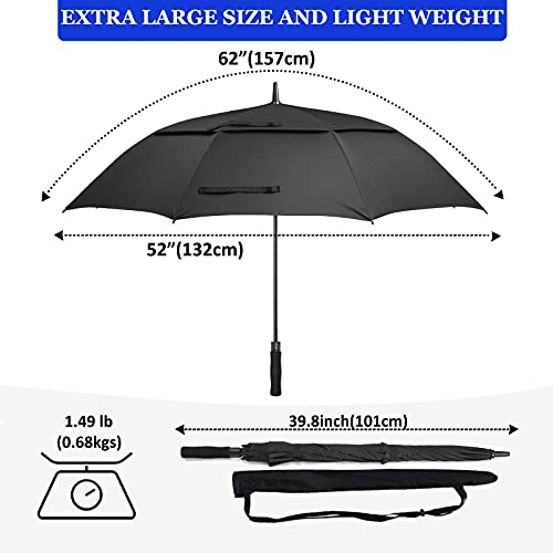Gooumainbera 62 Inch Golf Umbrella 2 Packs,Extra Large Umbrella Size, Automatic Open Oversize Umbrella With Double Canopy Windproof Design - Heavy Duty Umbrella,Waterproof Stick Umbrella #TOP1