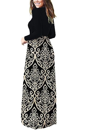 Image of AUSELILY Women's Classic Long Sleeve Dress Loose Plain Long Casual Maxi Dresses with Pockets 2026