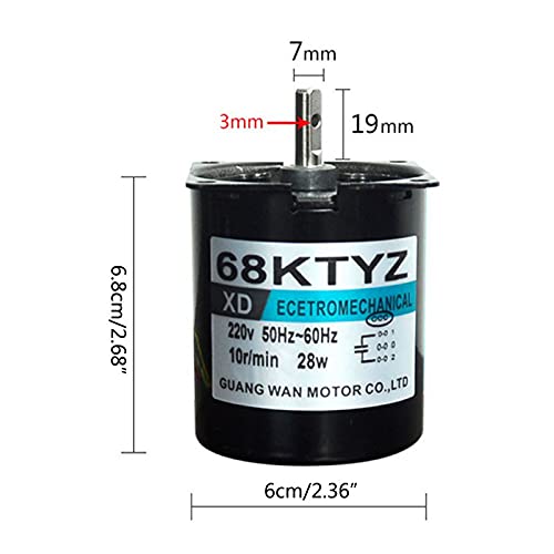 Davitu AC Motor - 68KTYZ Low Speed Synchronous Motor AC 220V 2.5-110r/min Permanent Magnet Motor - (Speed: 40rpm)