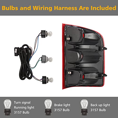 Image of Tail Light Assembly Compatible with 2007-2013 Chevy Silverado 1500 2500HD 3500HD Pickup Truck Taillights Factory Style Rear Brake Lamps OE Replacement, Driver Side