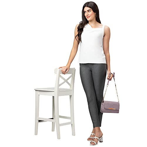 Image of Globus Women Grey Melange Solid Classic Jeggings