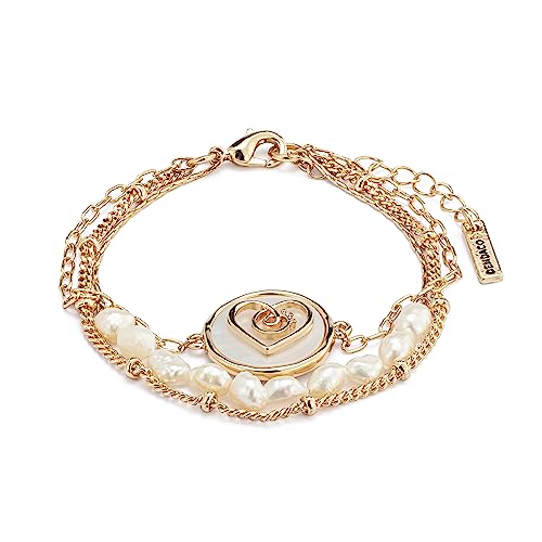 DEMDACO Grateful Heart Mother of Pearl Womens 7 Inch Plus Extension Brass Boxed Fashion Layered Bracelet4
