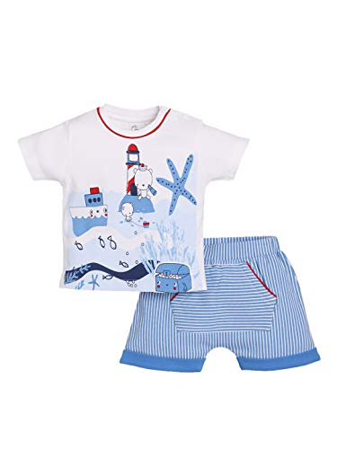 Image of BABY GO Baby Boys & Baby Girls Cotton Clothing Set | Newborn Infant T-Shirt & Shorts Combo | Soft Breathable Summer Outfit | Cute Printed Top with Elastic Waist Shorts | Casual Daily Wear Set