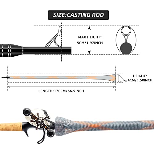 Image of SF Fishing Rod Sock Fishing Rod Sleeve Rod Cover Braided Mesh Rod Protector Pole Gloves Fishing Tools for Spinning Fishing Rod,Casting Rod,Musky Rod, Ice Rod, Fly Rod, Spey Rod