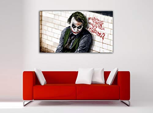 Cuadro Lienzo Joker Batman - Lienzo de Tela Bastidor de Madera de 3 cm - Fabricado en España -...
