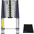 Xtend & Climb Telescoping Ladder 15.5 FT 785P+ | Professional Aluminum Extension Ladder | Heavy Duty Telescopic Ladder with Over-Molded Feet | 250 lbs Load | Portable & Compact - Includes Fiber Cloth