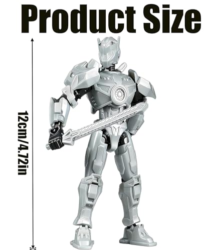 Image of INOCEAN Action Figure Robot Toy, Dummy 13 Action Figure with Articulated Joints, Silver Wanderer Mech for Desktop Decor, Painting Models, Photography Accessories, Collectible Gift