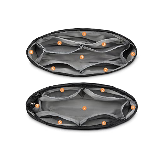 Vancore Purse Organizer Insert, 2 Pieces Handbag Tote Bag Organizer With Zipper (Black) #TOP1