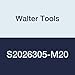 Walter Tools S2026305-M20 Prototex HSS Machine Tap, TIN Finish, 16 mm Shank Diameter, 2.5 mm Thread Length, 25 mm Cutting Length, 140 mm Overall Length, M20 Cutting Diameter