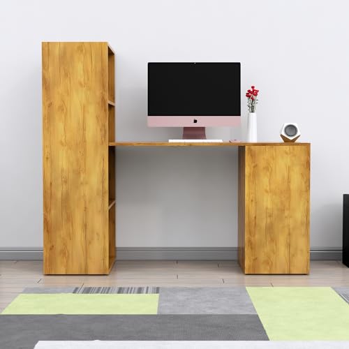 Image of Bniture Wooden Study Table for Home | Engineered Wood Study Table with Book Shelf | Multi Purpose Computer Desk for Writing & Study | Laptop Table for Study Room, Office & Workstation | Giant Wood