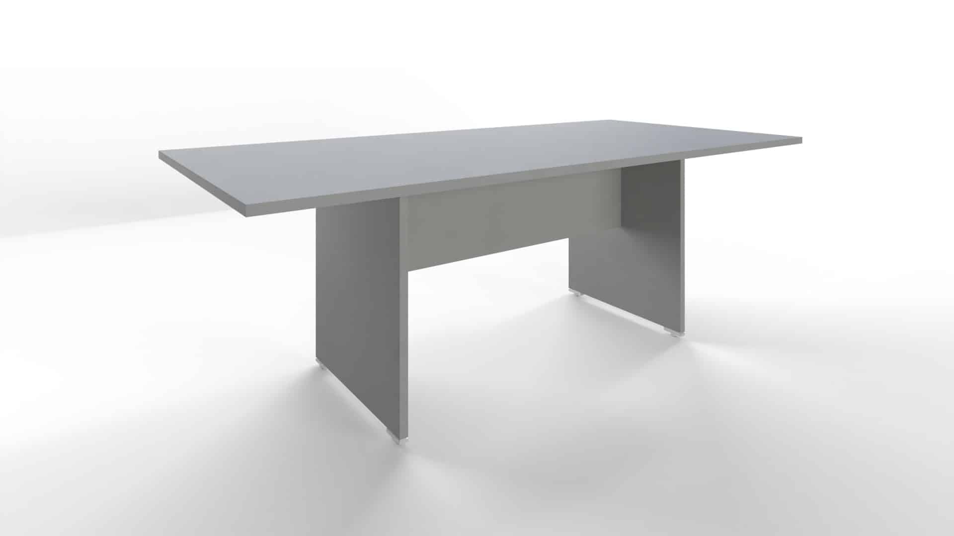 Table de réunion rectangulaire en bois - Stone Grey - 210x100x75