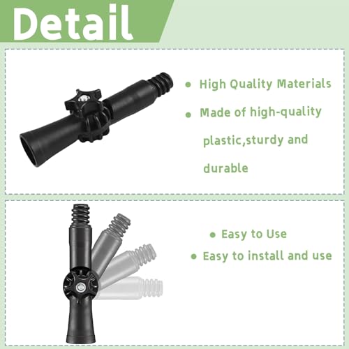 Image of 2 PCS Angle Adaptor for Threaded Extension Pole Rotatable Angle Adaptor Attach to Microfiber Duster Painter Brush Squeegee, Black