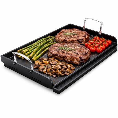 Cast Iron Griddle For Gas Grill, Stove Top Griddle, Nonstick Griddle Top For Outdoor Gas & Charcoal Grills, 25 X16 Nonstick