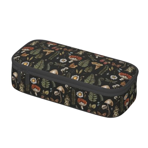 Image of Vintage Mushroom Witchcraft Pencil Case Organizer Big Capacity Pencil Pouch Stationery With Zipper School Supplies Pencil Bag For Girls Boys Office