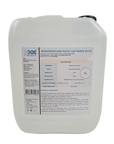 5 kg Mono Propylène Glycol (MPG) USP Alimentaire Grade 99.98%