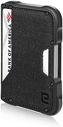 ENIGMA Dapper PU Leather Bifold Front Pocket Slim Wallet for Men, Aluminum Metal Travel Tactical RFID Blocking Card Holder Money Clip, Ideal Men's Gift (Black PU)