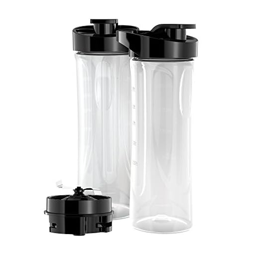 BLACK+DECKER PBJ2000 FusionBlade 20 Ounce BPA-Free Personal Blender Jars (2-Pack with Travel Lids)