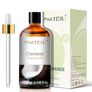 PHATOIL Coconut Fragrance Oils for Aromatherapy, Essential Oils for Diffusers for Home, Perfect for Yoga, Skin Care, DIY Bath Bombs, Candle and Soap Making - 100ml