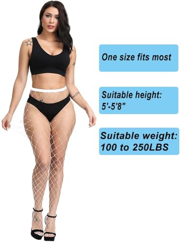 Image of Fishnet Stockings For Women High Waisted Fishnet Tights Sexy Wide Mesh Fishnet Stockings