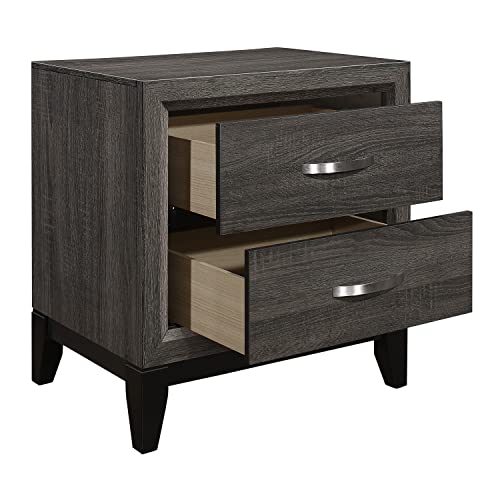 Stylish Gray Finish Nightstand for Improved Bedroom Space, Two Convenient Dovetail Drawers, for Modern Decor - Image 7