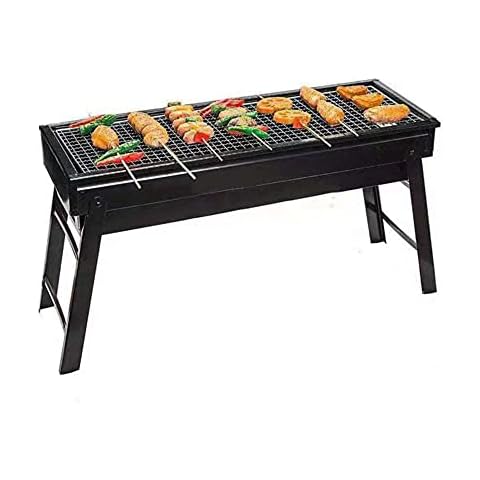 Vitaciti Charcoal Grill BBQ Barbecue Portable BBQ Grill Stainless Steel Kabab Grill Folding Camping Grill BBQ,Barbecue Grill Outdoor Grill for Camping Picnics Garden Beach Party 23.6''x8.8''x 13'' Cover