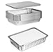 Barquettes Aluminium Barbecue Plateaux 10 Pièces 1750ml Barquettes en Aluminium Jetables avec Couvercle,pour la Cuisson Grillage Cuisine Restauration,Congélation,plat aluminium jetable Parfait