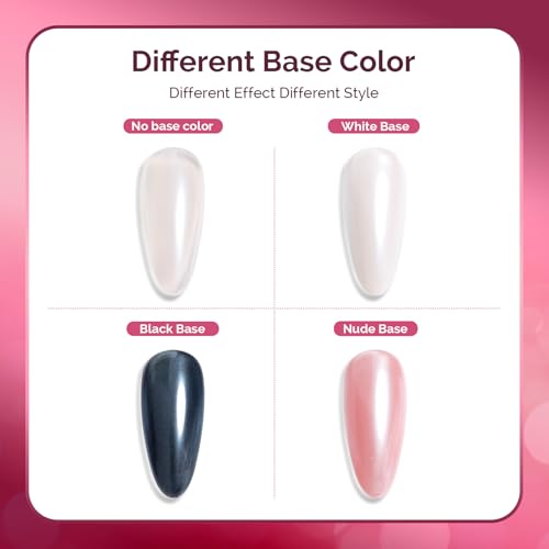 Image of MelodySusie White Chrome Nail Powder for Gel Nails,Pearl Powder Mirror Effect Pigment Pearlescent Mermaid Pigment Pearl Glitter for Home DIY Salon Use Visit the MelodySusie Store