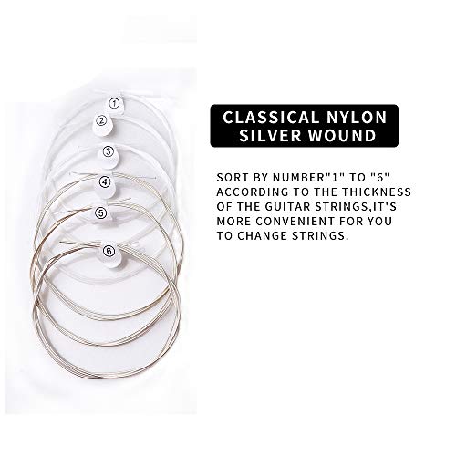 Smiger Gsc-028 Classical Guitar Strings Nylon Silver Wound, Light Great Bright,Rust Prevention.028-.043 (1Pack) #TOP6