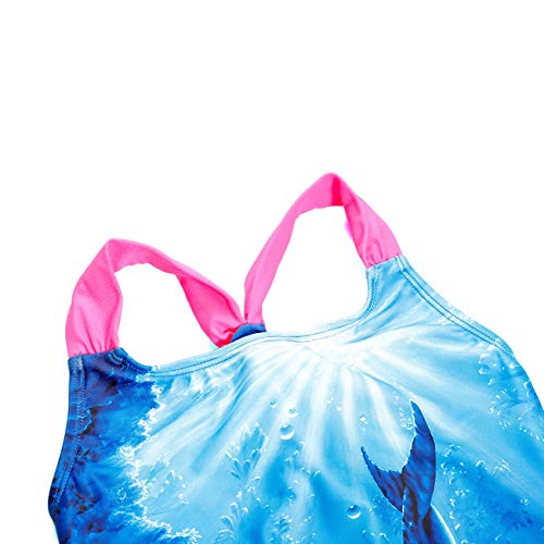 Image of Dayu Girls Race Back Bathing Suits One Piece Swimsuit Animal Print Swimwear, Size 4-14