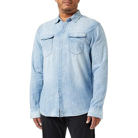 Replay Long Sleeve Denim Shirt in Blue Cover