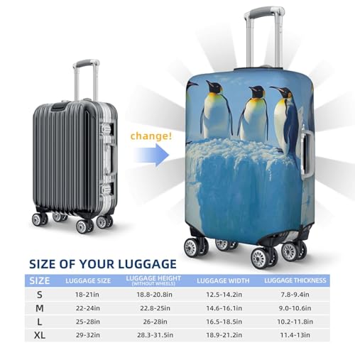 Luggage Cover Elastic Suitcase Cover Protector Iceberg Penguins Luggage Covers Travel Suitcase Covers Carry On Luggage Sleeve Suitcase Baggage Cover for Adult Travel2