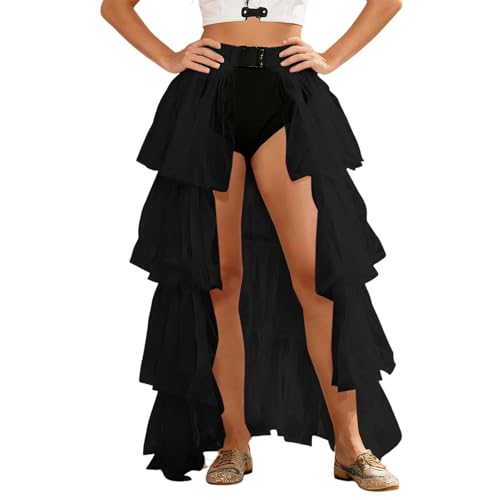 Vestido de fiesta largo con falda de lentejuelas y malla transparente abullonada
