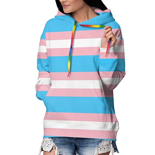 Casual Hoodie with Pocket for Fishing Gym Yoga, Women & Girls Transgender LGBT Stripe Pullover Hoodie Hooded Sweatshirt Long Sleeves Fit Tops