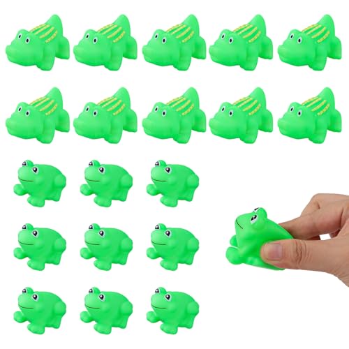 20pcs Kids Bath Toys, Mini Rubber Bath Toys Rubber Squeak Toys Floating Alligator Toy Cheerful Frog Bath Toy Cute Crocodile Bath Toy Funny Bathtub Toys for Kids Newborn Gifts Summer Pool Party