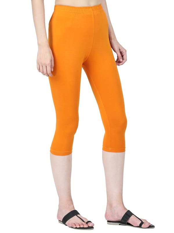 Image of Robinbosky Premium Stretchable Cotton Capri Legging for Women | Suitable for Formal wear & Casual wear | High-End Elastic Makes. The Leggings Squat Proof and Durable for Travel, Yoga, & Workout.
